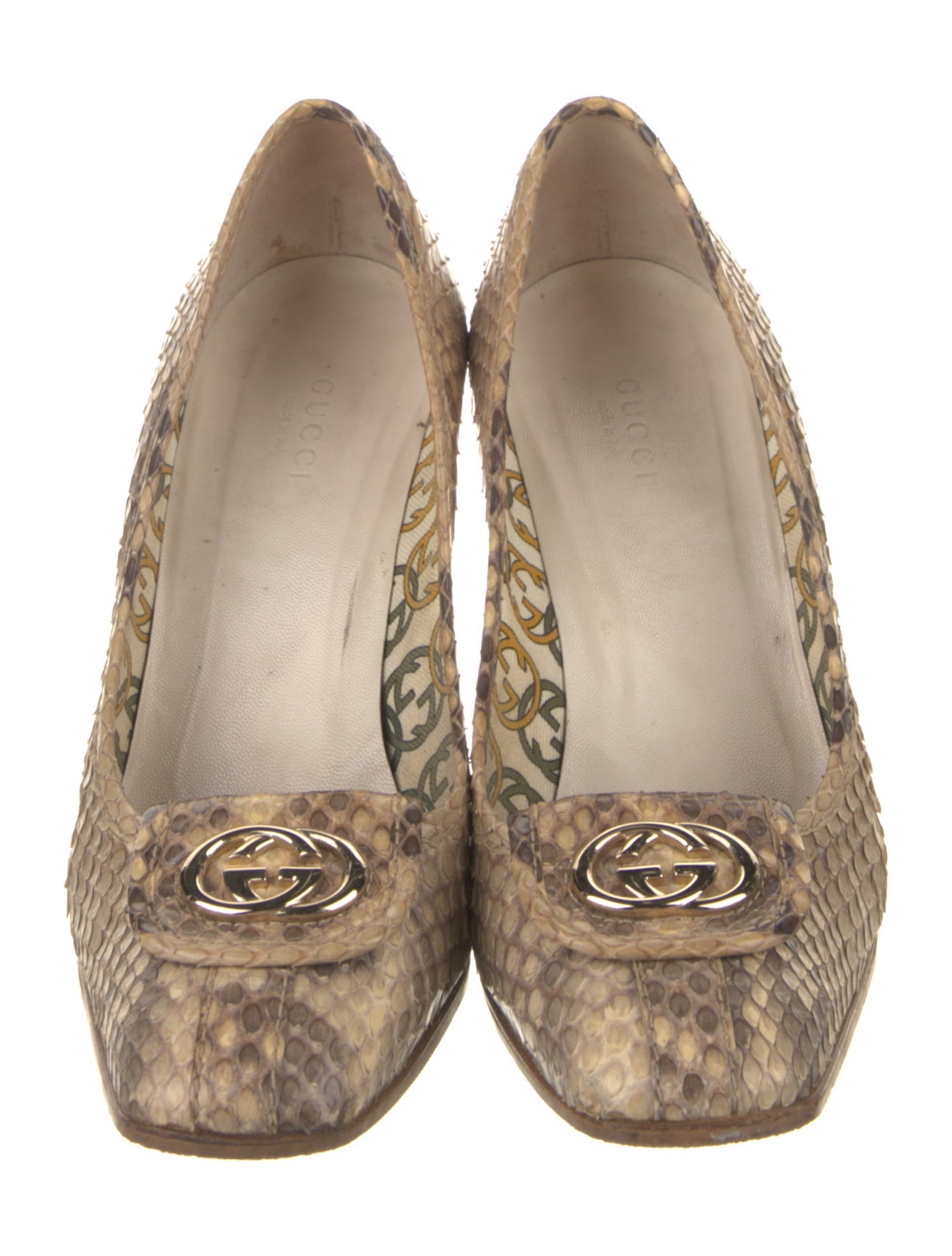 Gucci Python Animal Print Pumps